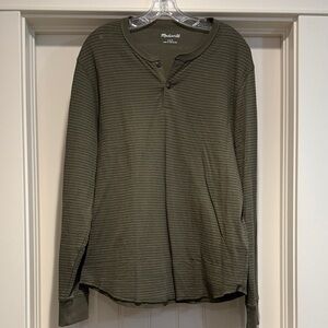 Madewell Men's Olive Green Henley Shirt